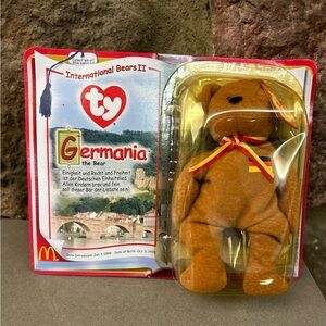 Ty Germania Bear Plush with Ribbon IN BOX! Collectible!